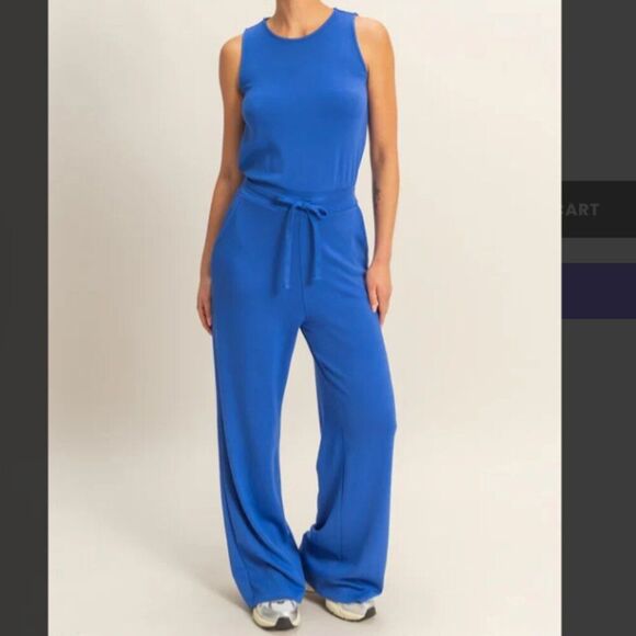 Women's Vibrant Blue Sleeveless Jumpsuit Soft Material Size XXL NWOT - Picture 1 of 6